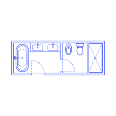 Layouts Bathrooms Primary Split Luxury Bidet 2 Wall Sketch Svg Vector, Free Vectors File
